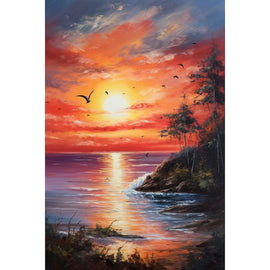 Tableau Acrylique Coucher de Soleil, art mural décoration nature