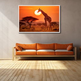 Tableau Coucher de Soleil Africain, art mural décoration nature