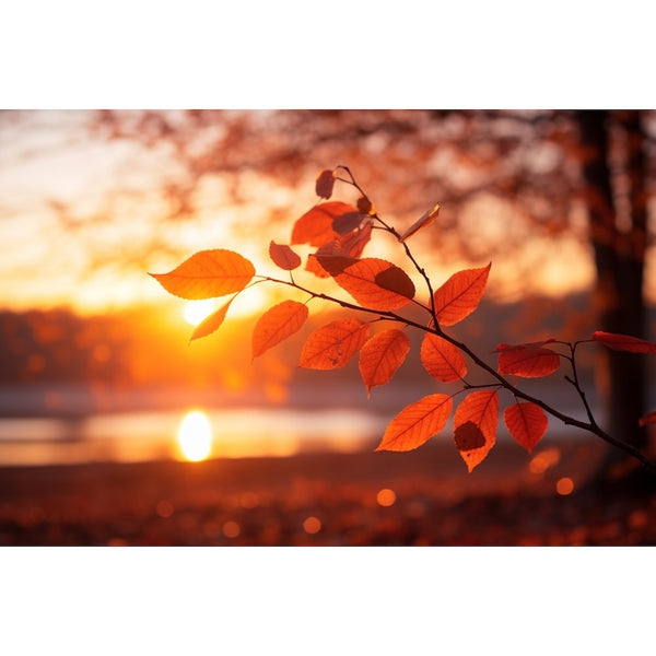 Tableau Automne Coucher de Soleil, art mural décoration nature