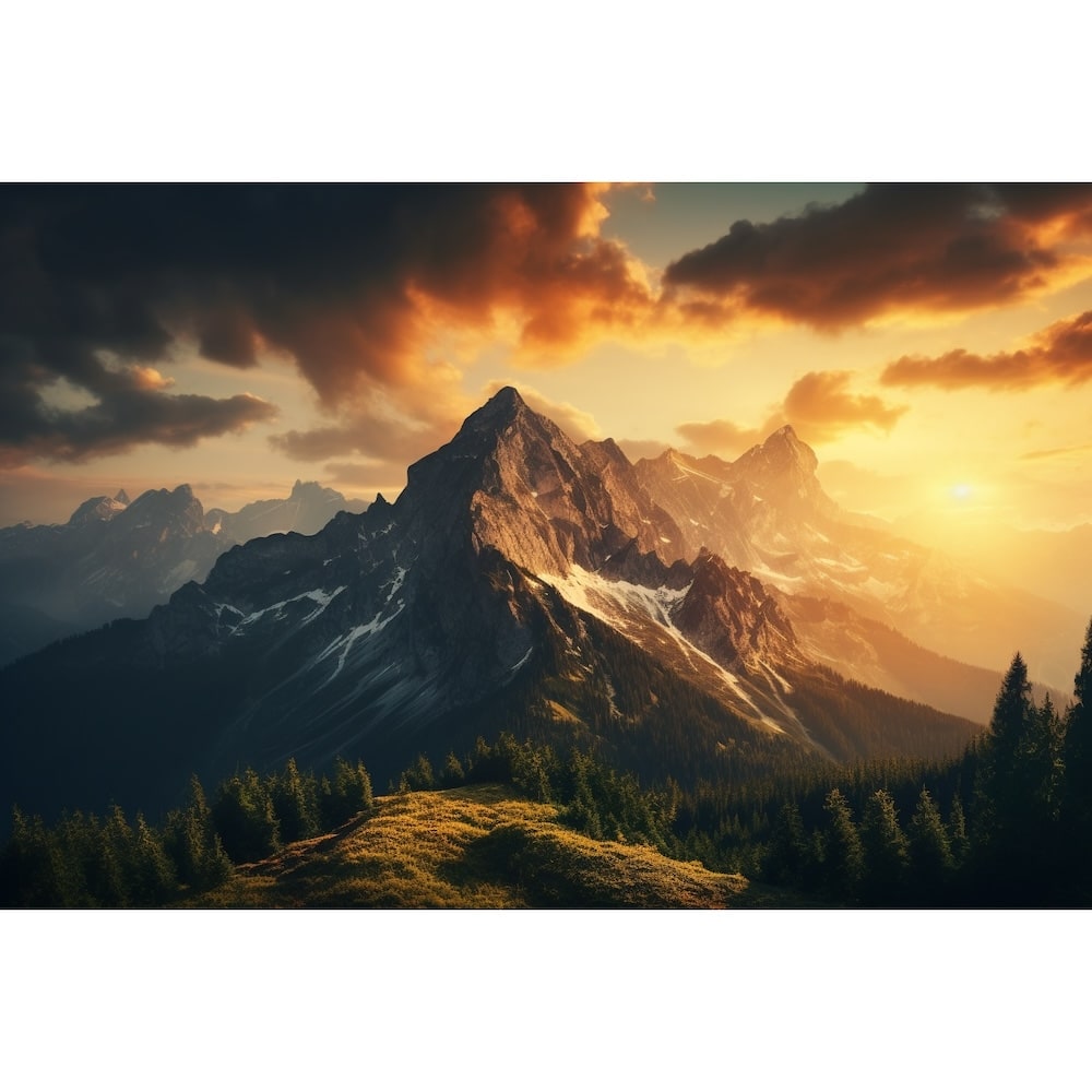 Tableau Crépuscule sur les Sommets, art mural décoration nature