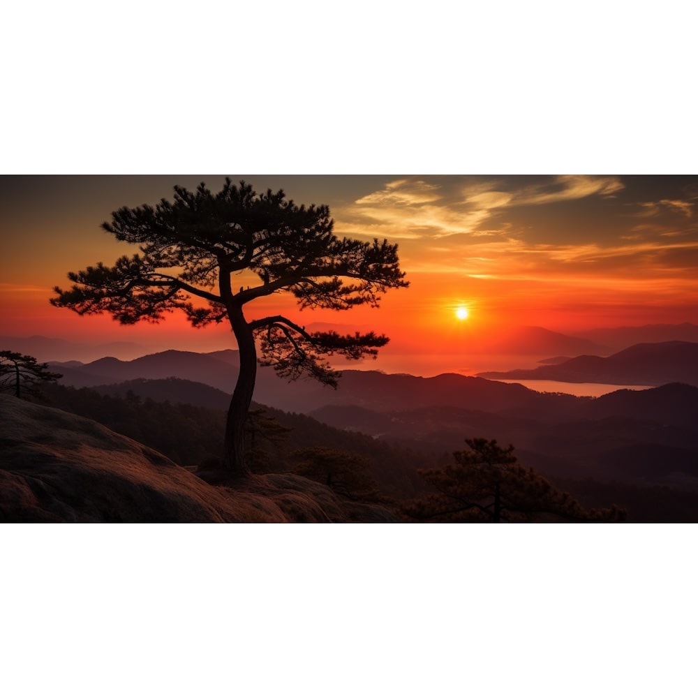 Tableau Panoramique Coucher de Soleil, art mural décoration nature