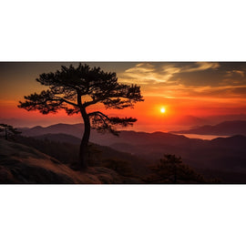 Tableau Panoramique Coucher de Soleil, art mural décoration nature