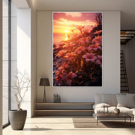 Tableau Coucher de Soleil Romantique, art mural décoration nature