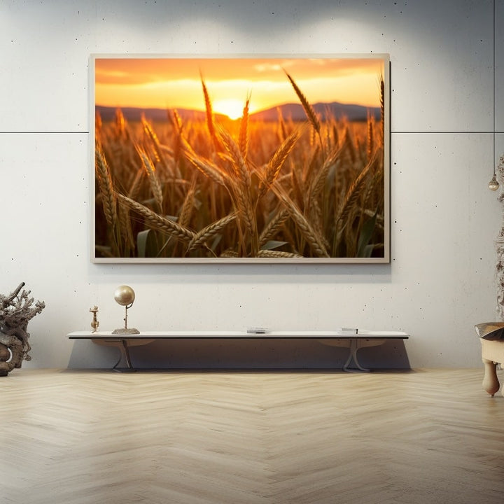 Tableau Coucher de Soleil sur Champ, art mural décoration nature