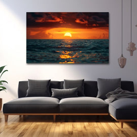 Tableau Coucher de Soleil sur l'Adriatique, art mural décoration nature