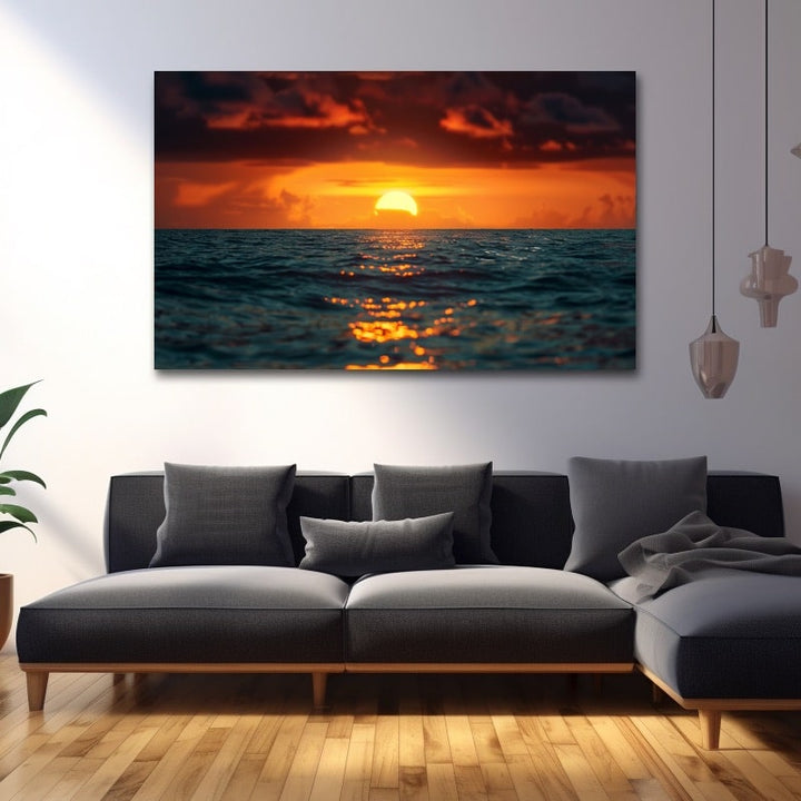 Tableau Coucher de Soleil sur l'Adriatique, art mural décoration nature