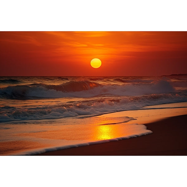Tableau Coucher de Soleil sur la Plage, art mural décoration nature