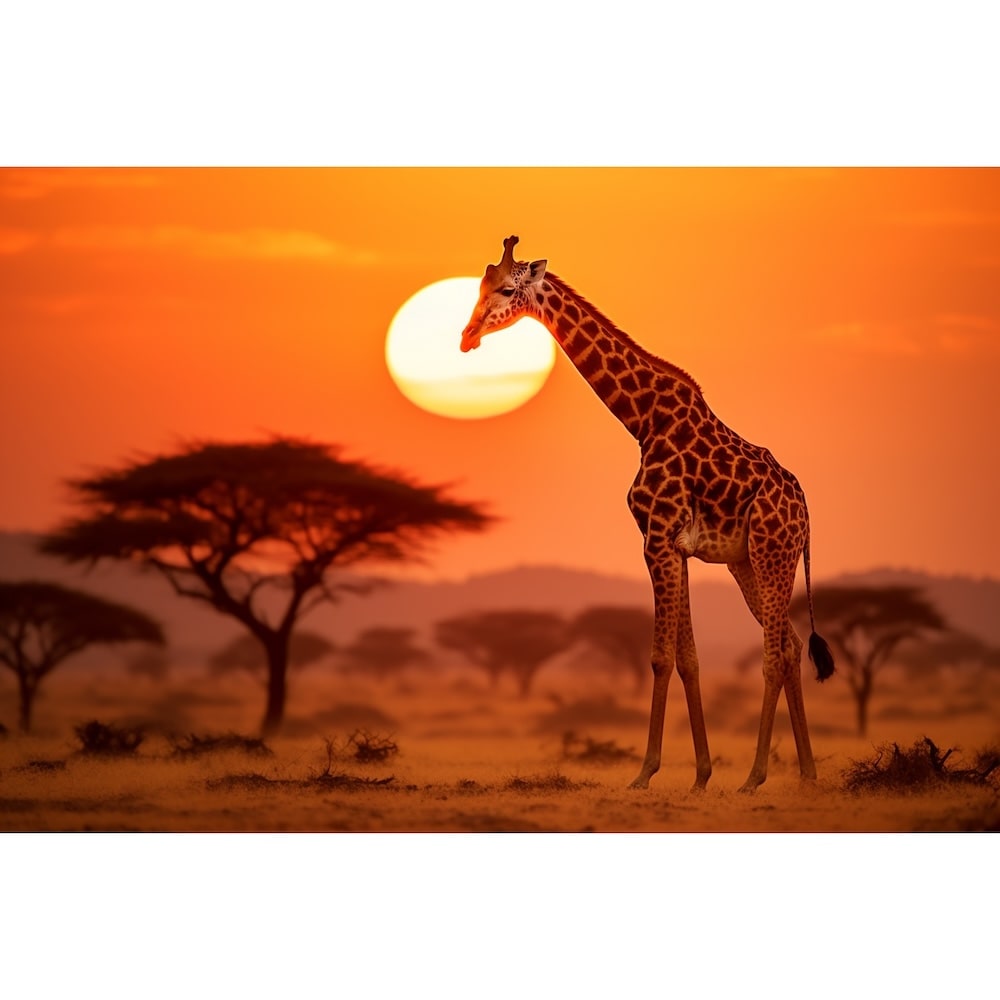 Tableau Coucher de Soleil Africain, art mural décoration nature