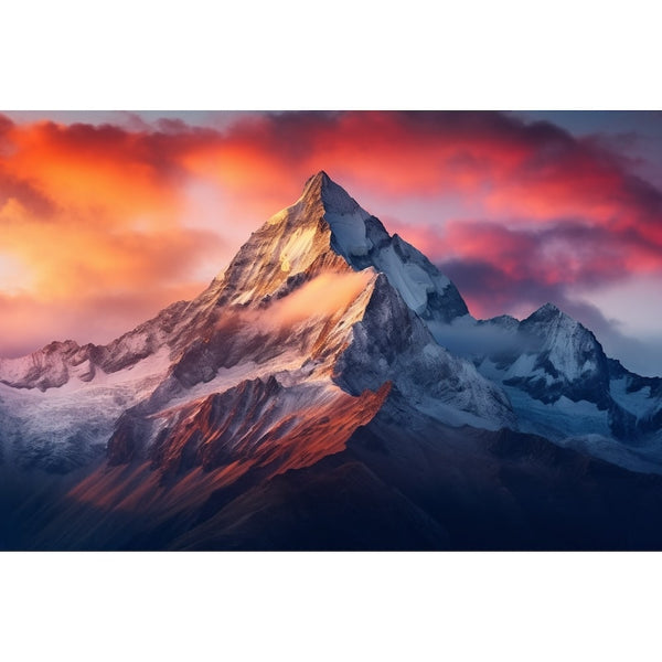 Tableau Coucher de Soleil Montagne, art mural décoration nature
