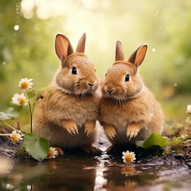 Tableau Lapin Couleur, art mural décoration nature