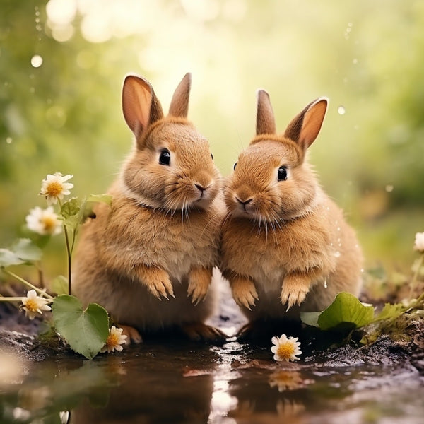 Tableau Lapin Couleur, art mural décoration nature