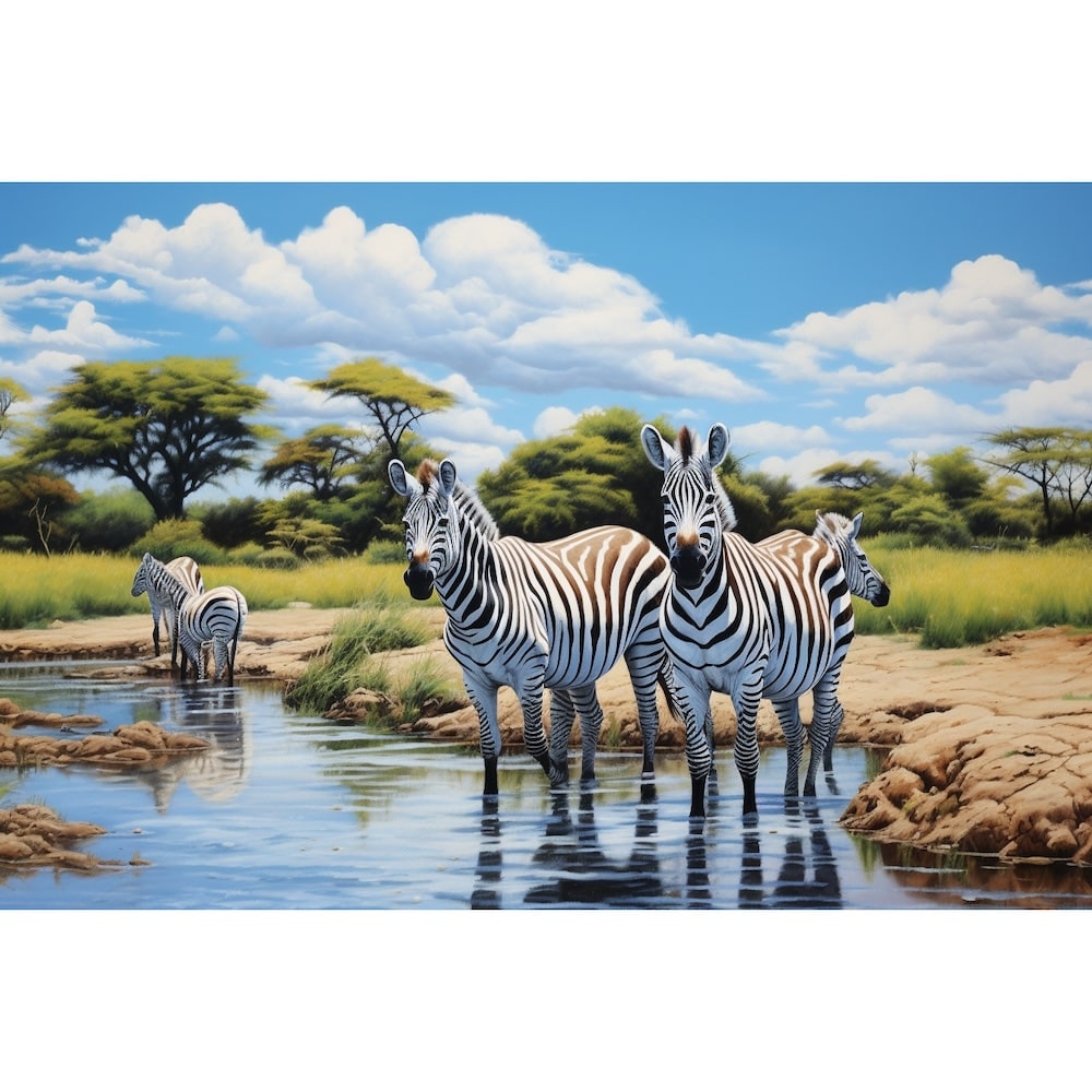Tableau Peinture Couleur Zèbre, art mural décoration nature