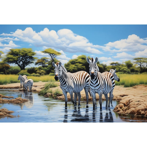 Tableau Peinture Couleur Zèbre, art mural décoration nature
