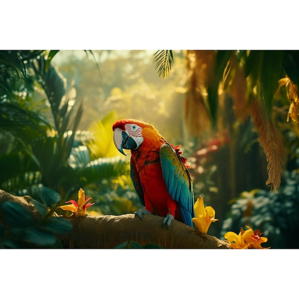 Tableau Jungle Perroquets Couleurs, art mural décoration nature
