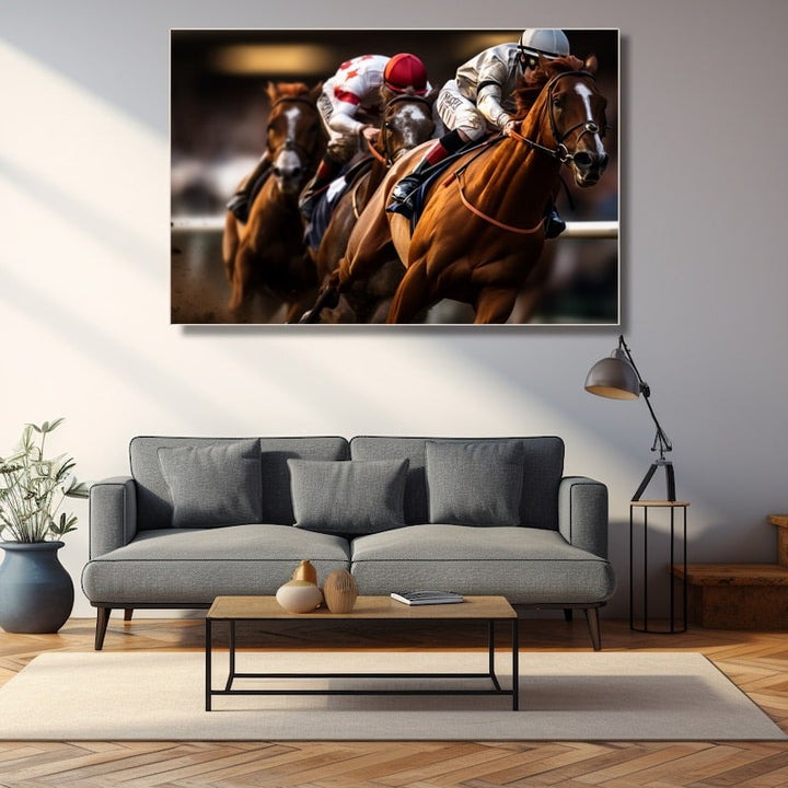 Tableau Peloton de Course, art mural décoration nature