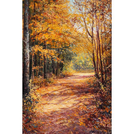 Tableau Sous-bois en Automne au Sentier Doré, art mural décoration nature