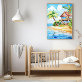 Tableau d'Été Maternelle, art mural décoration nature