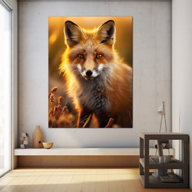Tableau Portrait de Renard Doré, art mural décoration nature