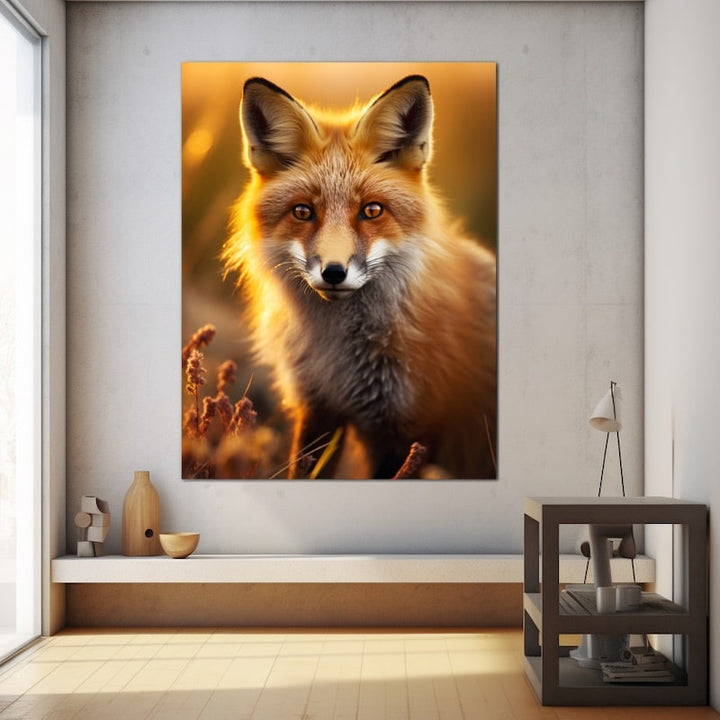 Tableau Portrait de Renard Doré, art mural décoration nature