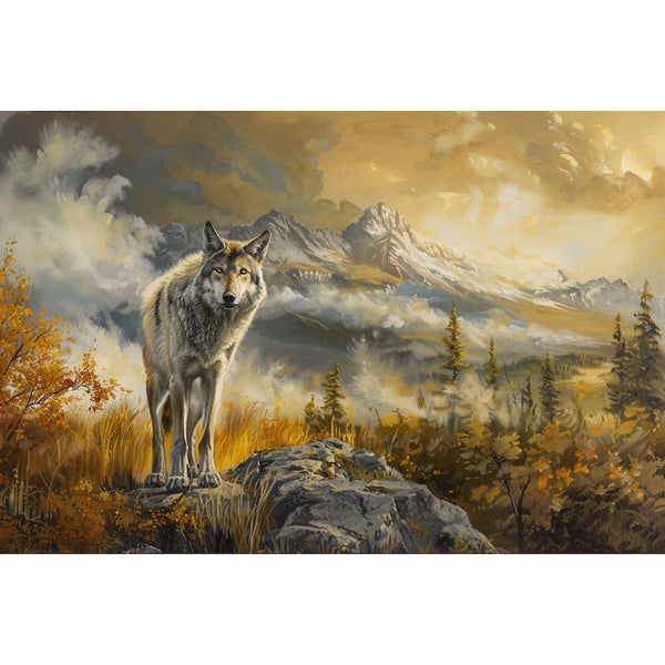 Tableau de Loup, art mural décoration nature