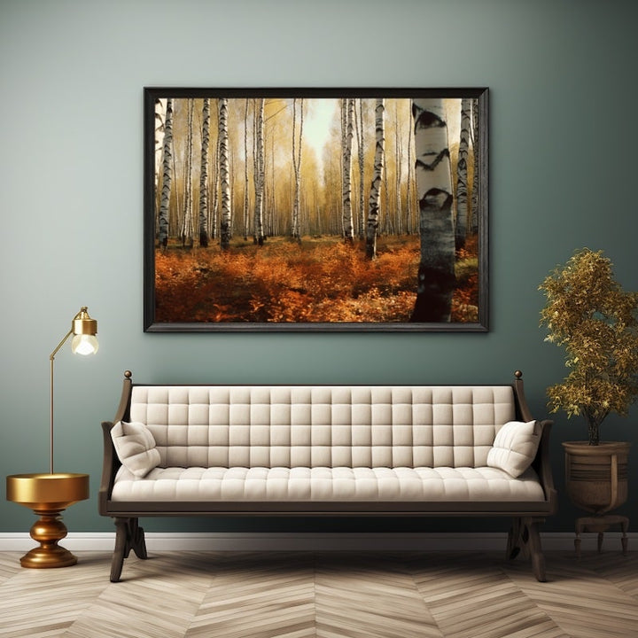 Tableau de Bouleau Automne, art mural décoration nature