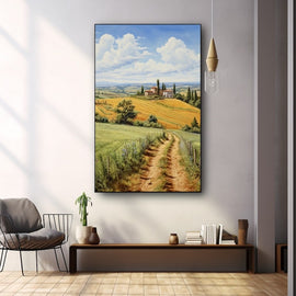 Tableau Campagne Fin Été en Toscane, art mural décoration nature