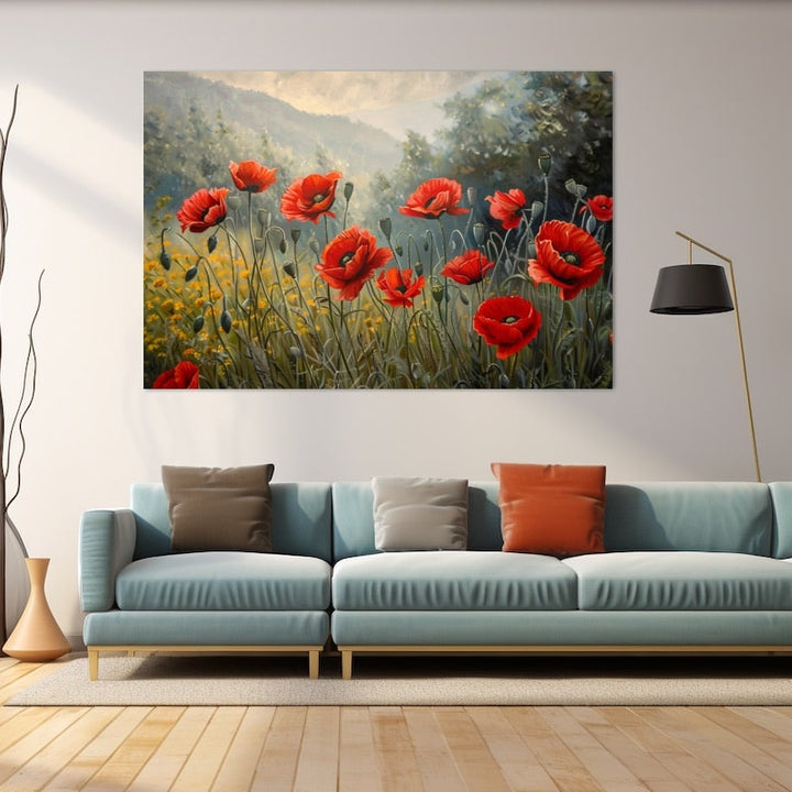 Tableau De Coquelicots Rouges