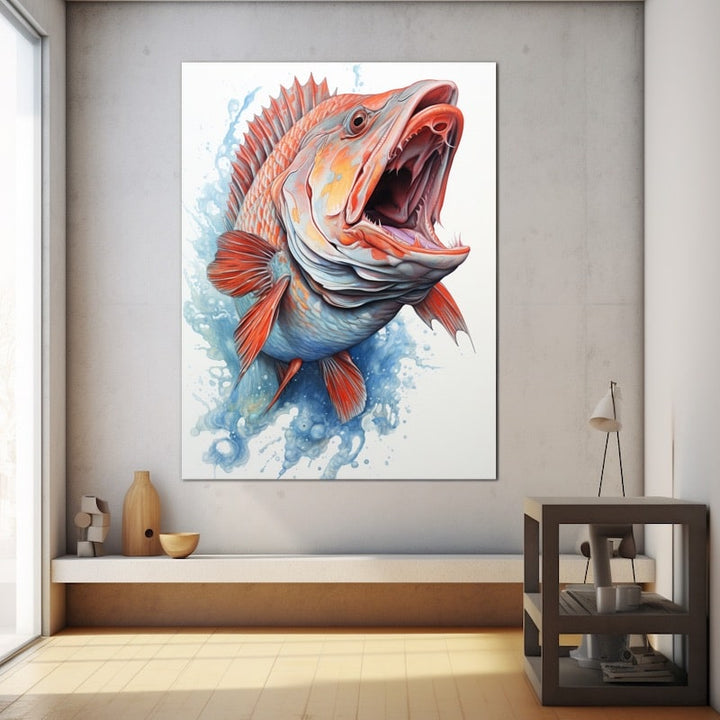Tableau de Dessin Déco Marine Poisson, art mural décoration nature