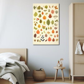 Tableau de Différents Types de Feuilles, art mural décoration nature