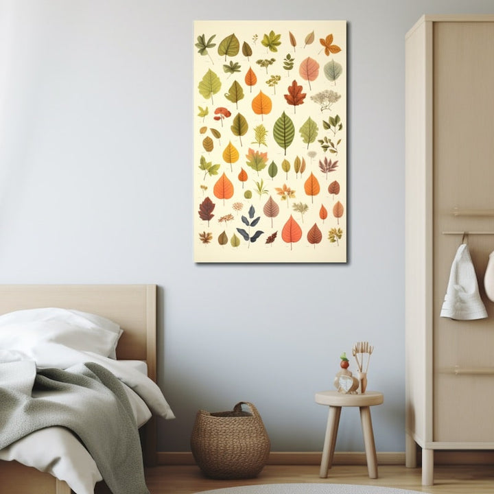 Tableau de Différents Types de Feuilles, art mural décoration nature
