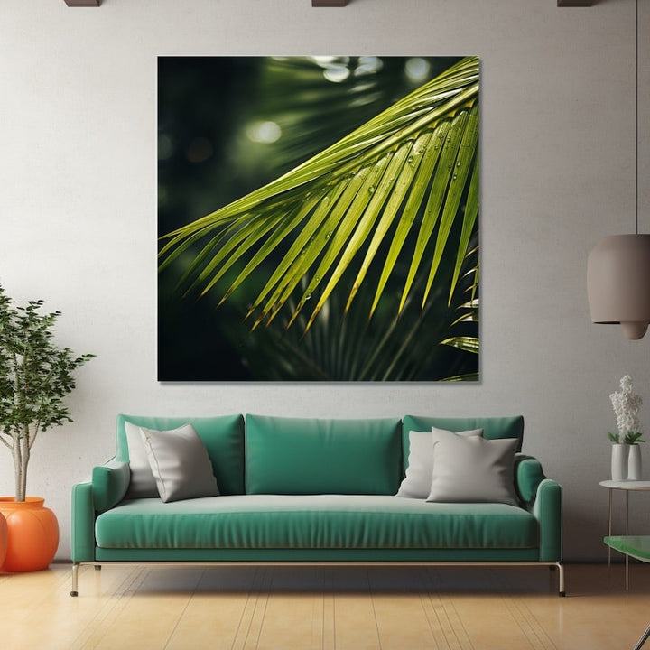 Tableau Palme Baignée de Lumière, art mural décoration nature