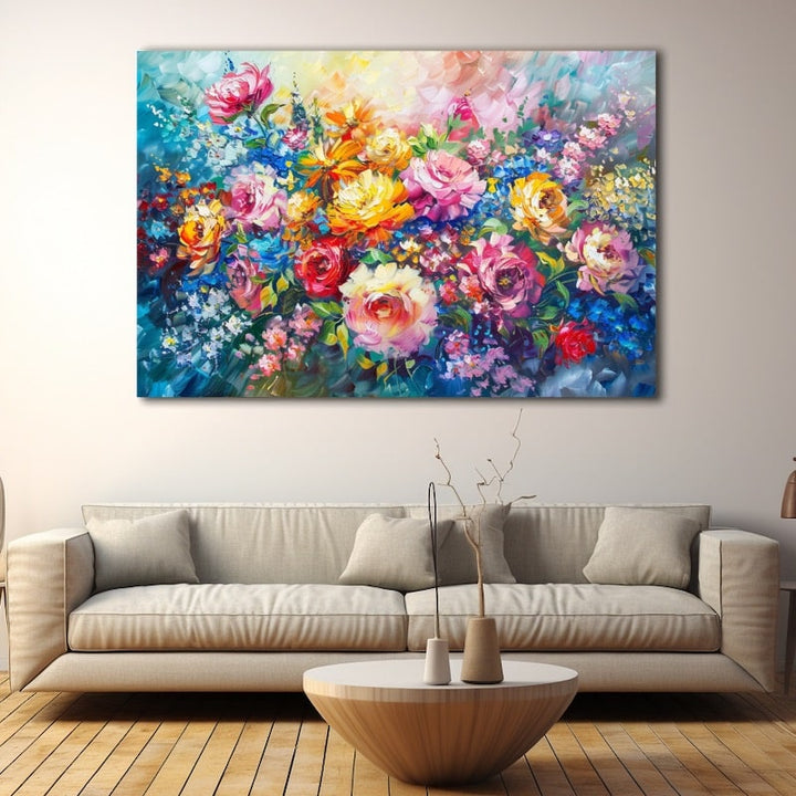 Tableau De Fleurs En Peinture Acrylique