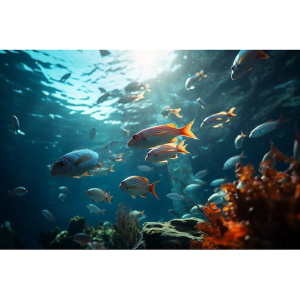 Tableau de Fond Mer avec Poisson, art mural décoration nature