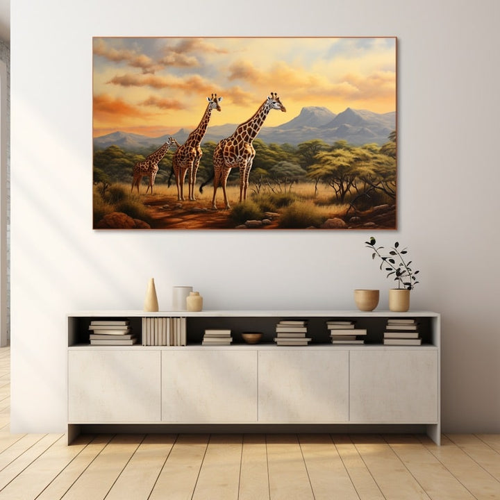 Tableau de Girafe Artistique, art mural décoration nature