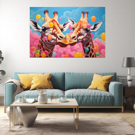 Tableau de Girafes Fantaisie, art mural décoration nature