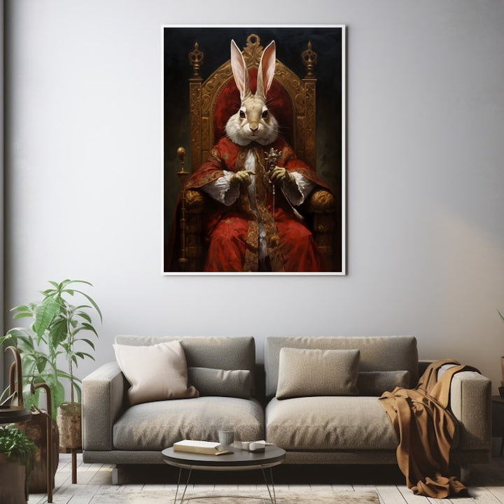 Tableau de Lapin en Costume, art mural décoration nature