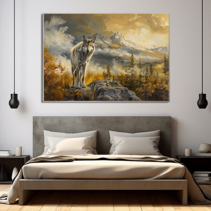 Tableau de Loup, art mural décoration nature