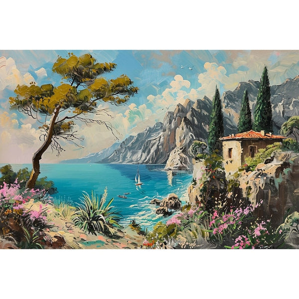 Tableau Mer Maison, art mural décoration nature