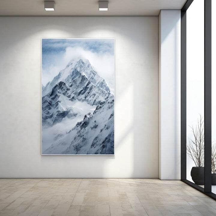 Tableau de Montagne Enneigée, art mural décoration nature