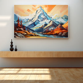 Tableau Montagne Géométrique, art mural décoration nature