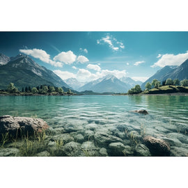 Tableau Lac Alpin Limpide, art mural décoration nature