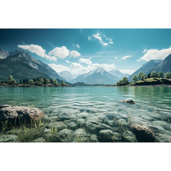 Tableau Lac Alpin Limpide, art mural décoration nature