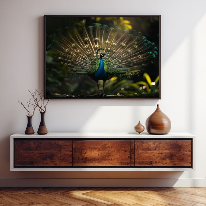 Tableau de Paon, art mural décoration nature