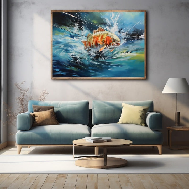 Tableau de Pêche Poisson, art mural décoration nature
