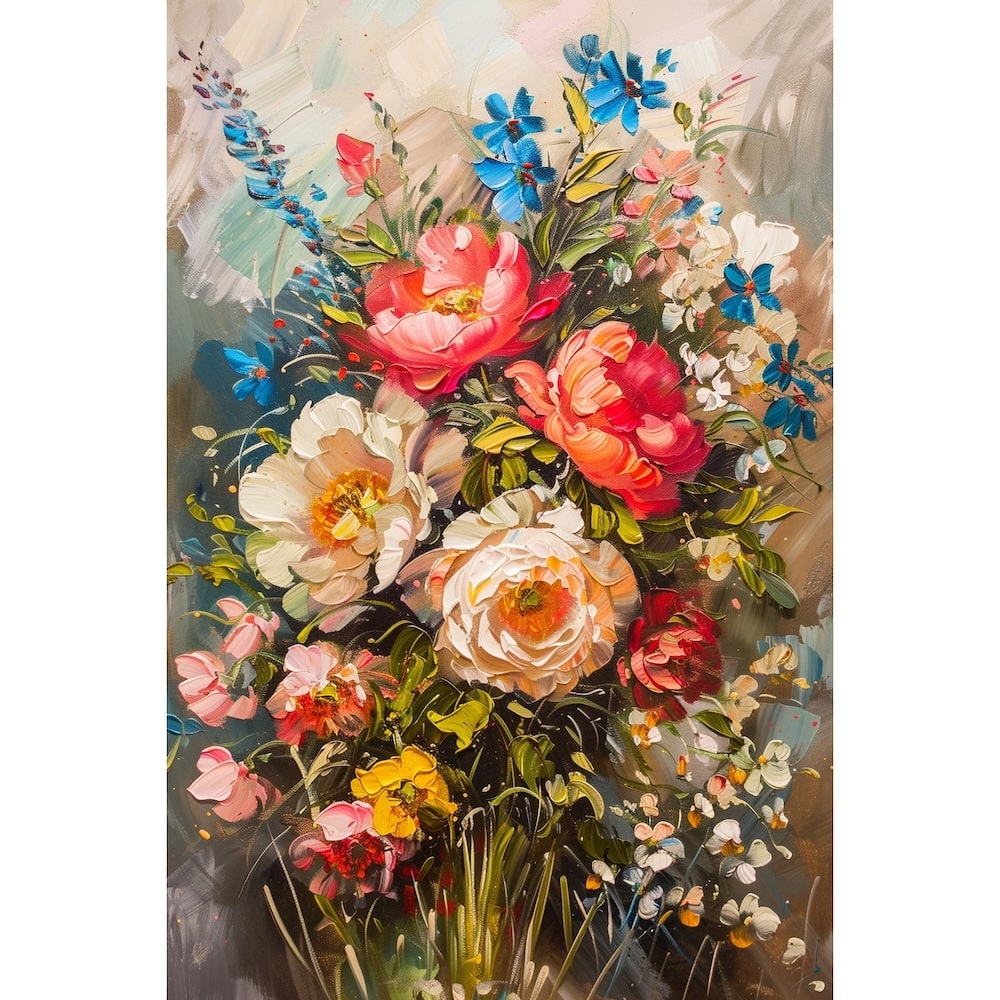 Tableau De Peinture Bouquet Fleurs