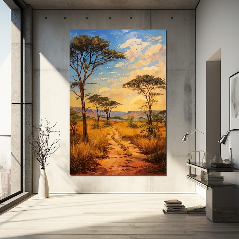 Tableau De Peinture Paysage Africain