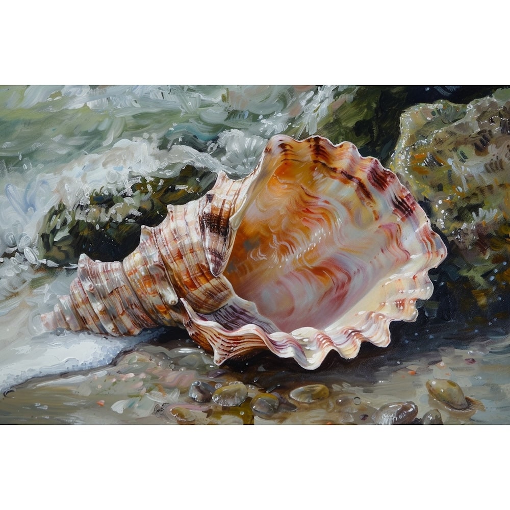 Tableau De Peinture Coquillages Peinture Nature Tableau De Peinture Coquillages Peinture Nature