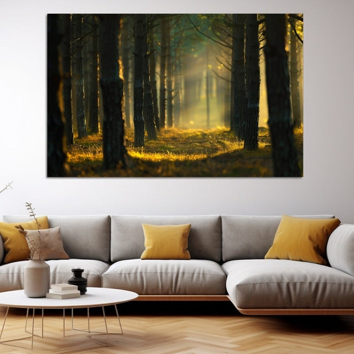 Tableau de Pins, art mural décoration nature