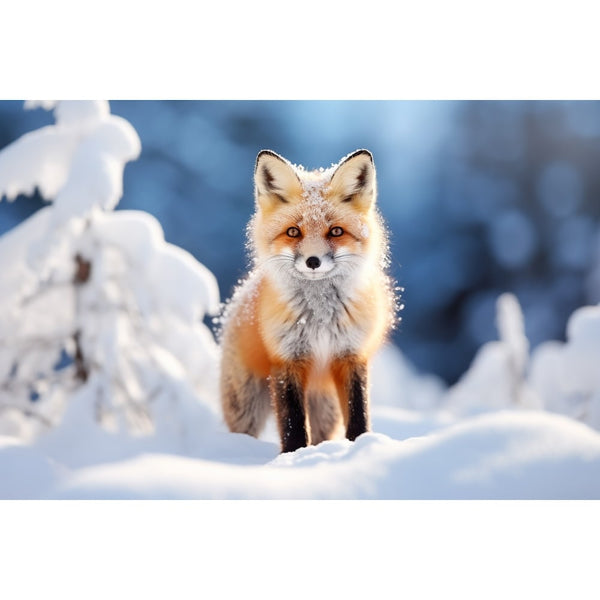 Tableau de Renard dans la Neige, art mural décoration nature