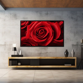 Tableau de Rose Rouge, art mural décoration nature